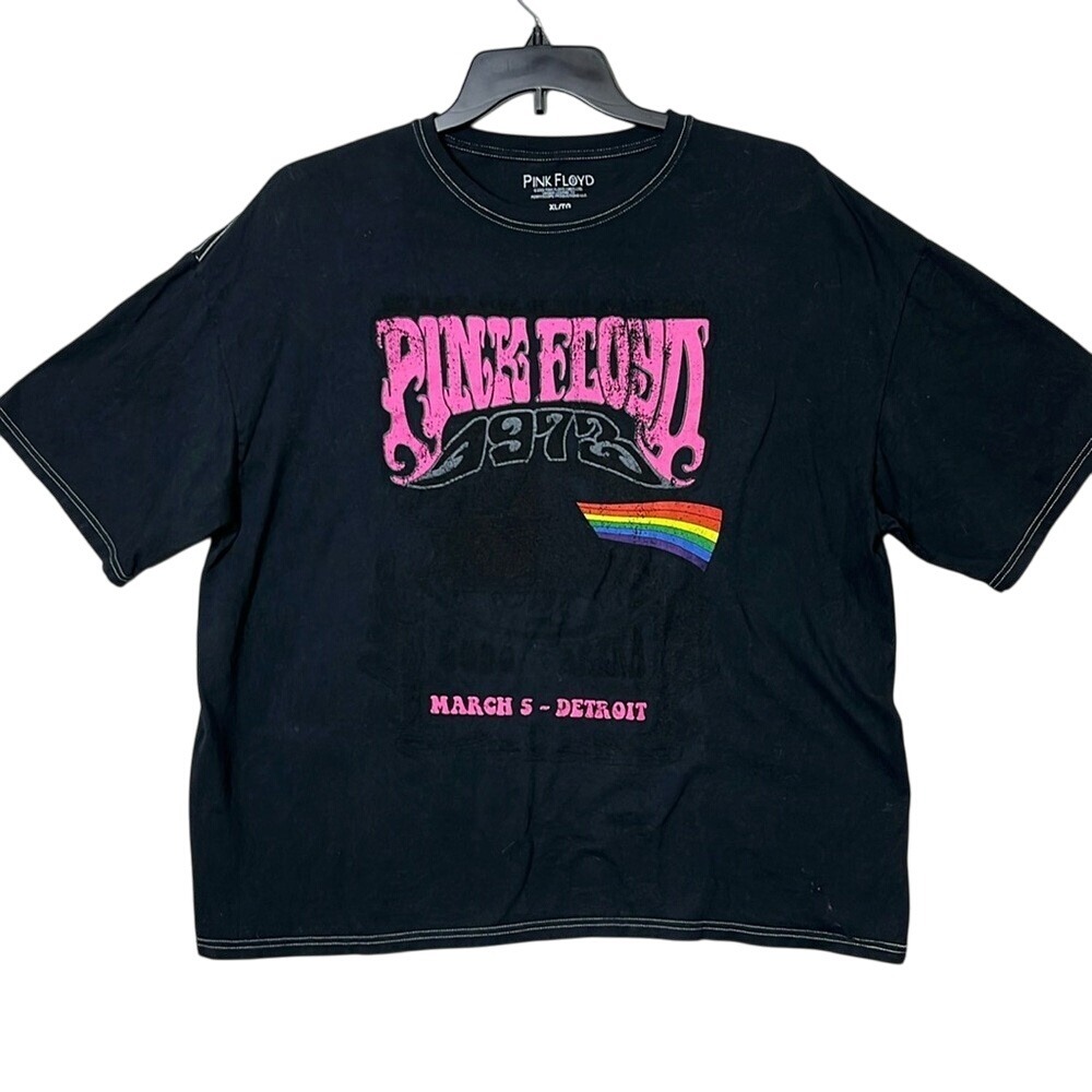 Pink Floyd Graphic Band Tour TShirt‎ Short Sleeve Womens Size XL Black